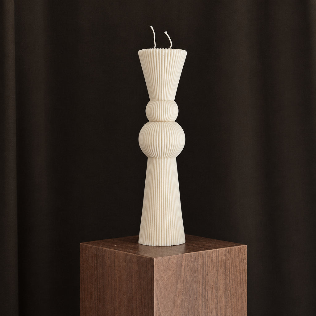 Kenziya Home XXL Pillar Candle 40 cm in neutral natural rapeseed wax