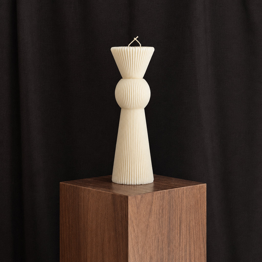 Kenziya Home XXL Pillar Candle 30 cm in neutral natural rapeseed wax