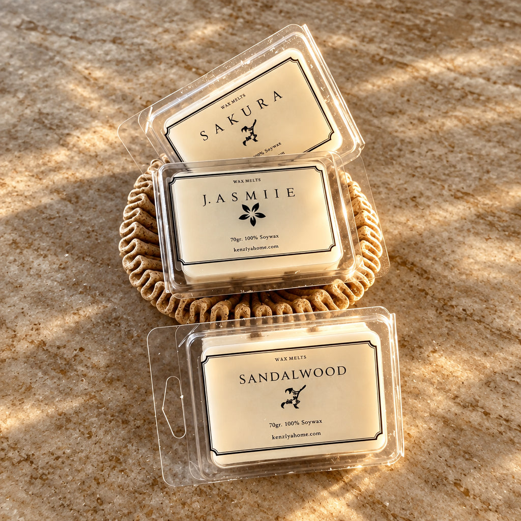 Kenziya Home Discovery Set with three scented soy wax melts