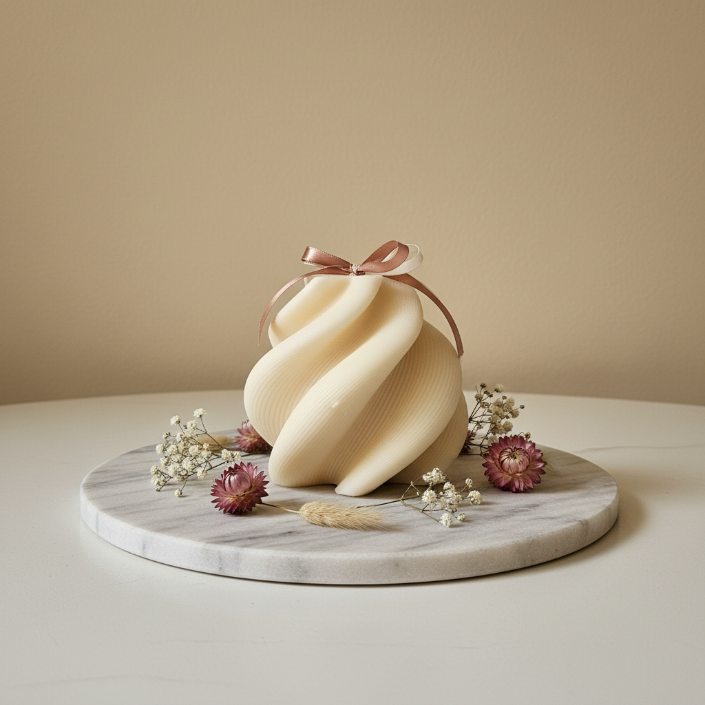 Spiral Swirl Candle – bewerkt