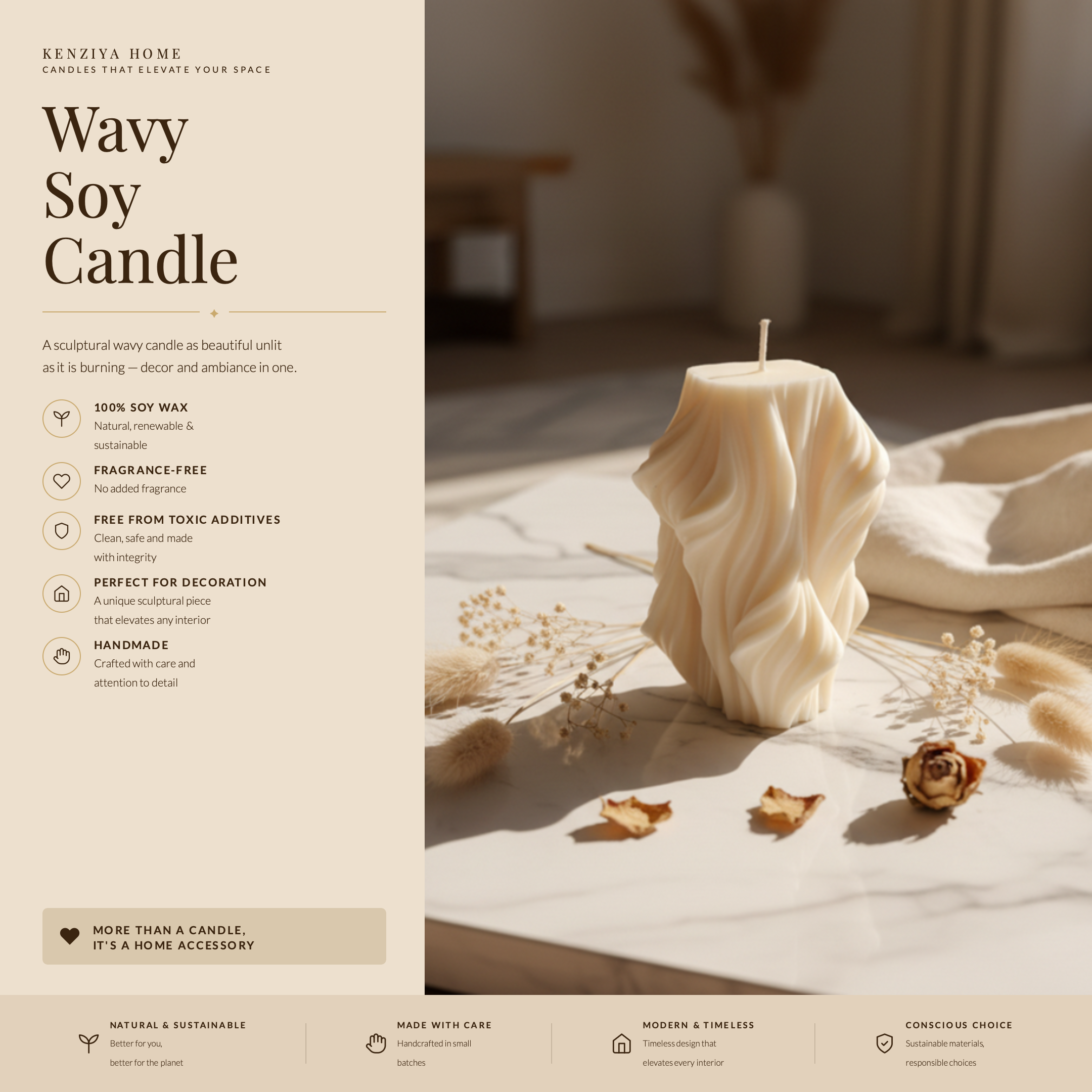 Wavy Soy Wax Candle